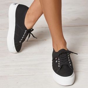 Black Superga Platform Sneakers (size 39)